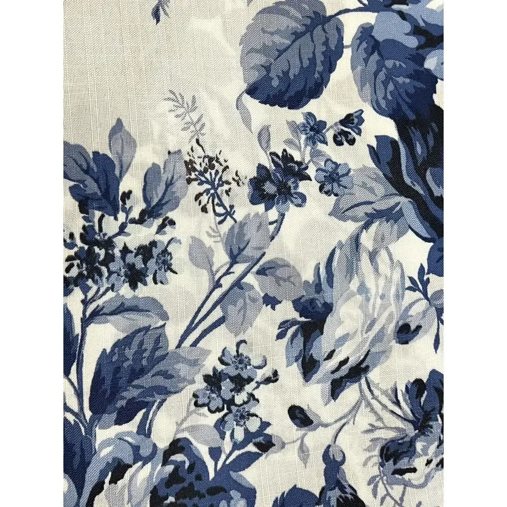 Laura Ashley Floral Blue White Roses Window Curtains 2 Panels 38x84” Joyce